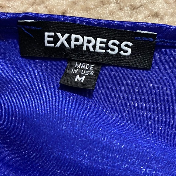 Express Royal Blue Twist Front Blouse - Picture 2 of 4